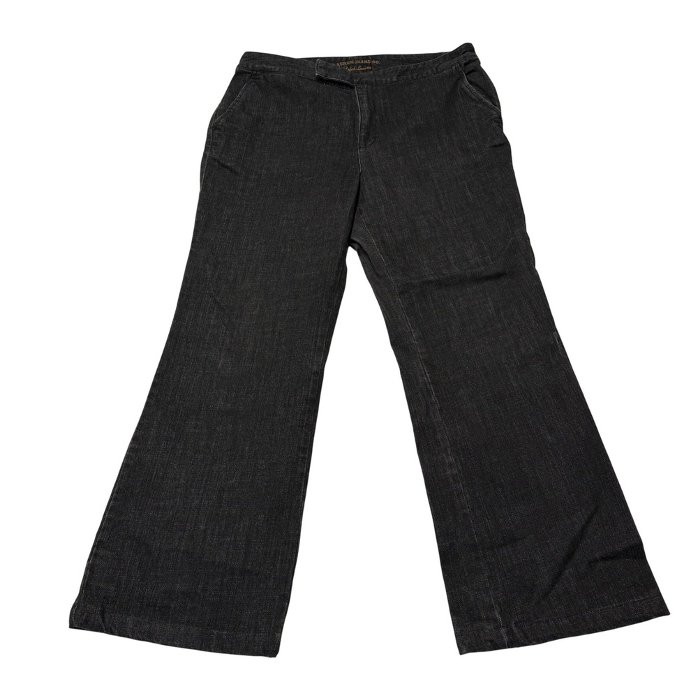 Lauren Jeans Co Ralph Lauren Black Wide Leg Pants Womens 14 Cotton Stretch Y2K